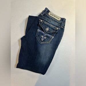 Rock Revival Celine Boot Denim Womens Jeans Size 27 X 31 Inseam Blue Button Flap